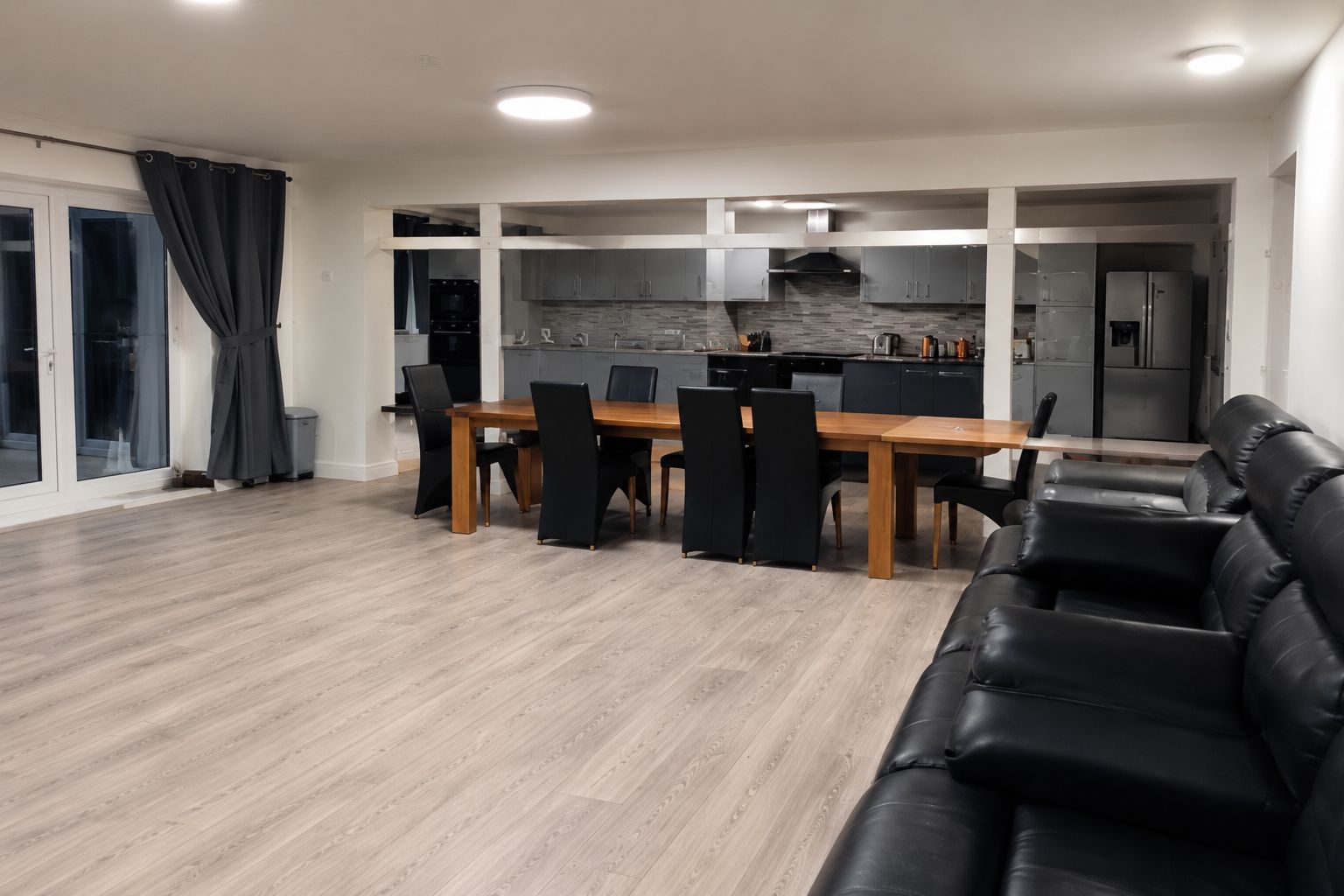 Spacious communal living and dining area